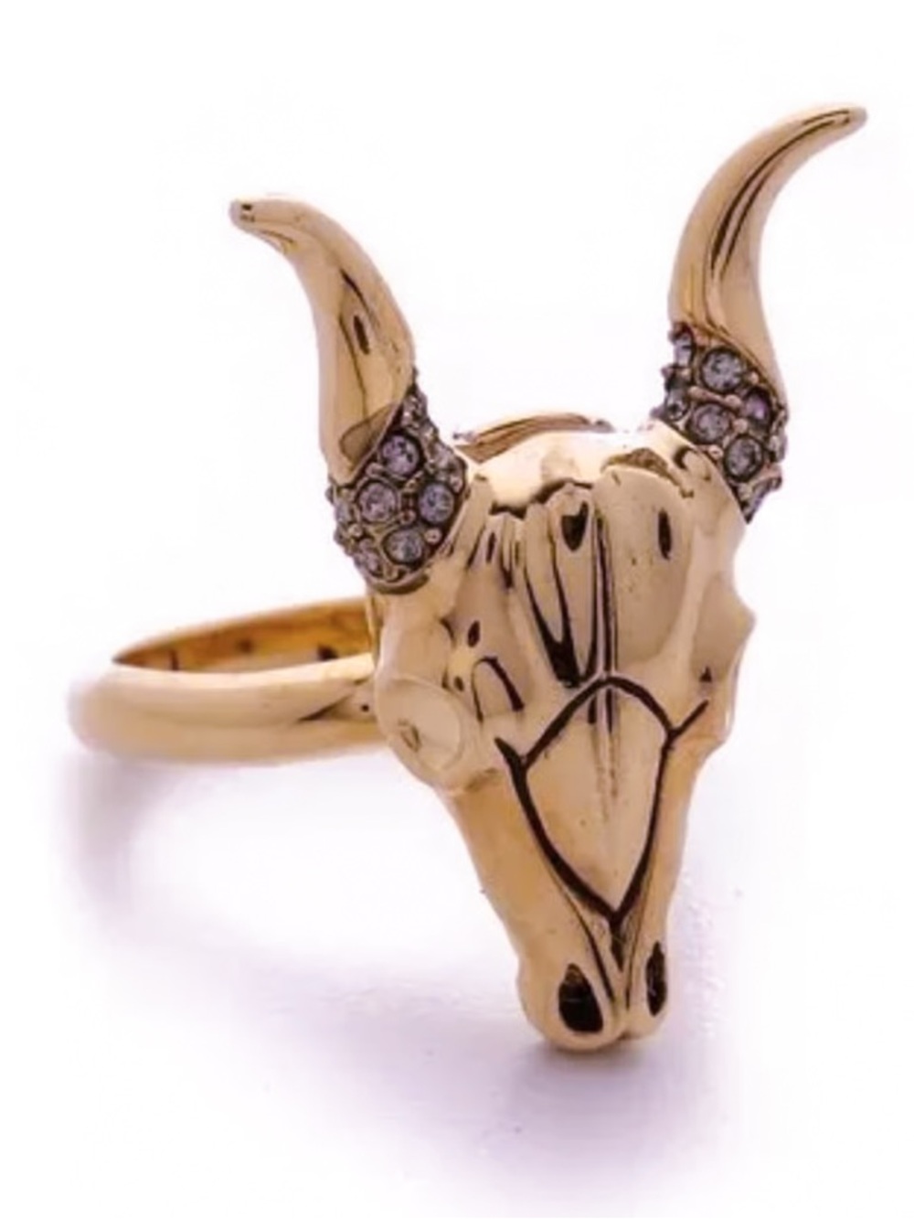 House of Harlow 1960 rose gold skull horned ring